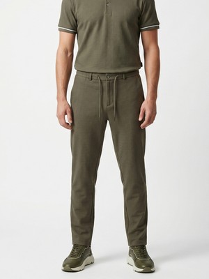 Xint Erkek Haki Pamuk Dokulu Regular Fit Jogger