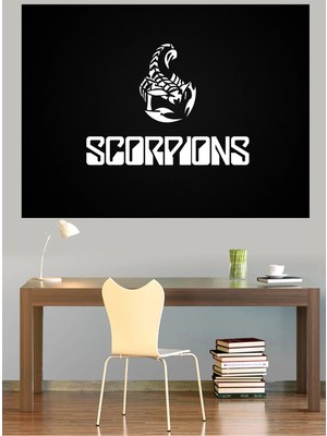 Mushen Studio Scorpions Akrep Logo Rock Kanvas Tablo Duvar Dekoru Sanat Eseri Çerçevesiz Ev Ofis