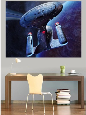 Mushen Studio Star Trek Enterprise Uzay Gemisi Kanvas Tablo Sci-Fi Duvar Dekoru Sanat Eseri Çerçevesiz Ev Ofis