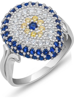 Hanno Telkari Gümüş Damla Nazarlı Kadın Yüzük