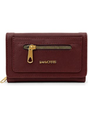 Sanmorris Kadın Çok Bölmeli Kartlıklı ve Fermuarlı Bozuk Para Alanlı Cüzdan