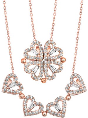 Hanno Telkari Gümüş Kalpli Açılabilen Yonca Kadın Kolye