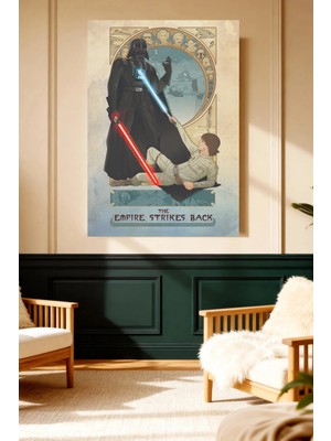 Mushen Studio Empire Strikes Back Darth Vader Luke Kanvas Tablo Star Wars Duvar Dekoru Sanat Eseri Çerçevesiz Ev Ofis