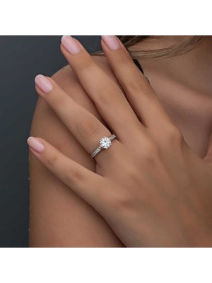 Hanno Telkari Gümüş Tek Taş Kadın Yüzük