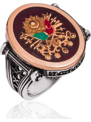 Hanno Telkari Gümüş Osmanlı Armalı Erkek Yüzük