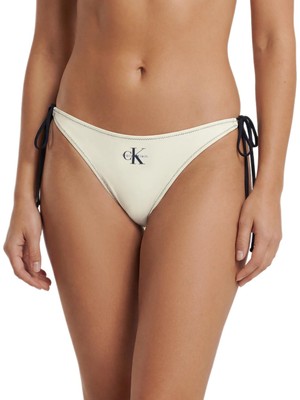 Calvin Klein Kadın Beyaz Yan Bağlamalı Hipster Bikini Altı LV00Q61215