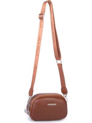 Nas Bag Kadın Mini Çapraz Çift Gözlü Çanta Taba Victoria