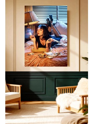 Mushen Studio Pulp Fiction Uma Thurman Ikonik Kanvas Tablo Duvar Dekoru Sanat Eseri Çerçevesiz Ev Ofis