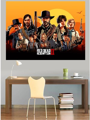 Mushen Studio Red Dead Redemption 2 Karakter Kolajı Kanvas Tablo Epik Duvar Dekoru Sanat Eseri Çerçevesiz Ev Ofis