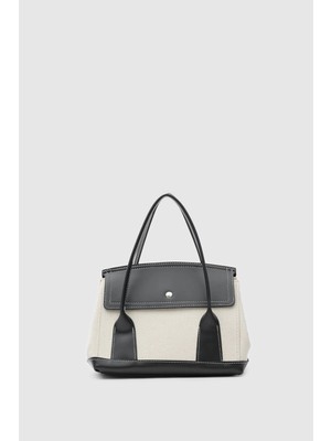 Shule Bags Suede Garnili Kanvas El ve Çapraz Siyah