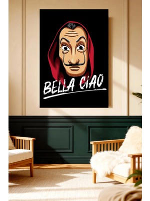 Mushen Studio Bella Ciao Dali Maske Kanvas Tablo Klasik Duvar Dekoru Sanat Eseri Çerçevesiz Ev Ofis