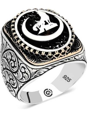 Hanno Telkari Gümüş Hilal Bozkurt Oval Erkek Yüzük