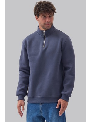 Mencod 9001 Erkek Yarım Fermuarlı Şardonlu 3 Iplik Sweatshirt Regular Fit