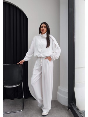 Esra Helvacı Apoletli Bomber Ceket Takım