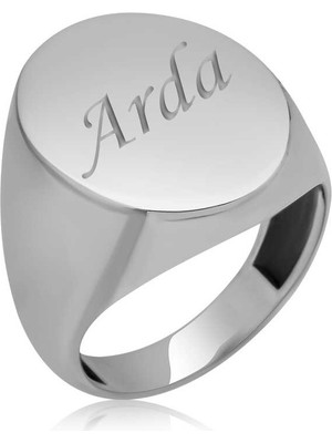 Hanno Telkari Gümüş Kişiye Özel Oval Erkek Yüzük