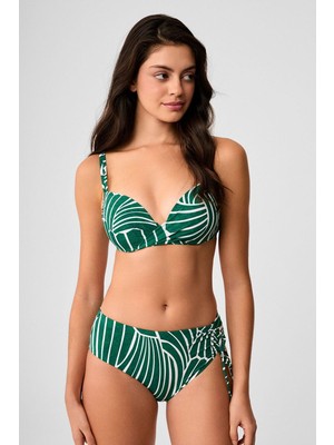 Kom Repi Dolgulu Toparlayıcı Bikini Yeşil