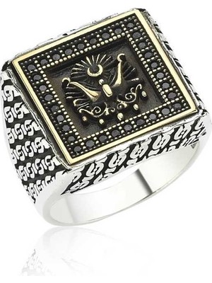 Hanno Telkari Gümüş Osmanlı Devlet Armalı Erkek Yüzük