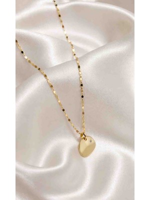Xuping Jewelry Minimal Altın Kaplama Madalyon Kolye – Zirkon Taş Detaylı 14K  Gold Ince Zincir Kolye