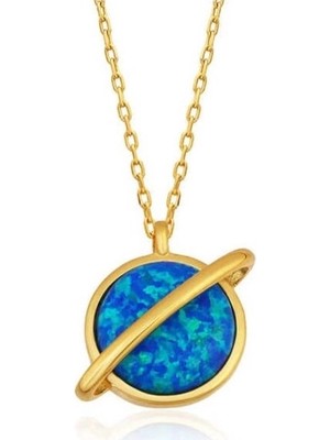 Hanno Telkari Gümüş Gold Opal Taşlı Gezegen Bayan Kolye