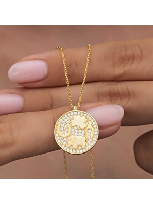 Hanno Telkari Gümüş Gold Fil Motifli Şans Kadın Kolye
