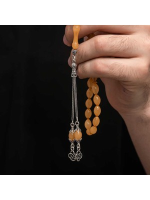 Hanno Telkari Gümüş Püskül Sıkma Kehribar Tesbih