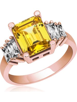 Hanno Telkari Gümüş Sarı Baget Taşlı Bayan Yüzük