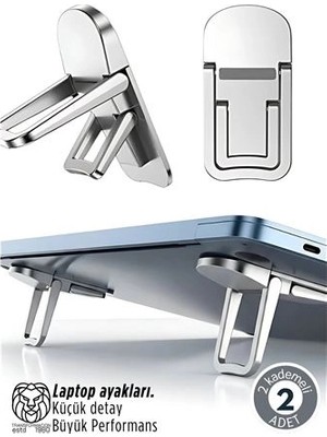 Twin Store Lukas Schneider Serisi 2’li Gri Laptop Standı - Ergonomik 2 Kademeli Yükseltici 722892
