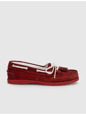 Cabani Bordo Detaylı Hakiki Deri Marin Loafer Ayakkabı