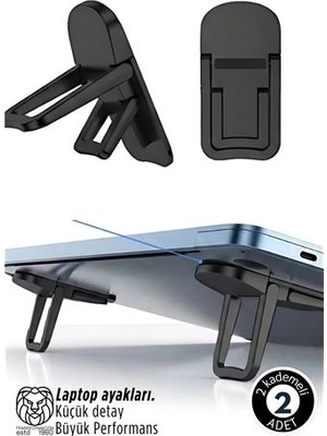 Twin Store Lukas Schneider Serisi 2’li Siyah Laptop Standı - Ergonomik 2 Kademeli Yükseltici 7228