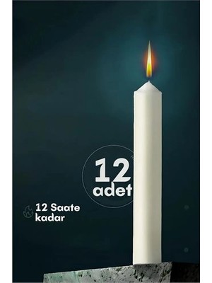 Twin Store Klasik Mum 12 Adet - Kokusuz Mum 721864