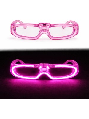 Twin Store Pembe LED Işıklı Parti Gözlüğü 3 Modlu – Glow Gece Eğlence Gözlüğü