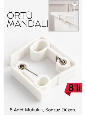 Twin Store Masa Örtüsü Mandalı Kavisli Plastik 8'li̇ Yaylı Klips 718290