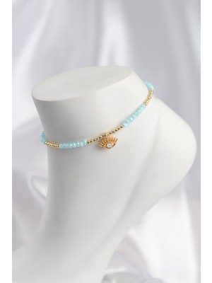 Twin Store Turkuaz Renk Boncuklu Nazarlı Göz Figürlü Halhal