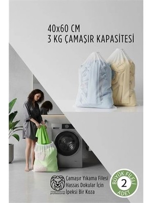Twin Store Hassas Dokunuş: 2'li Lüks Çamaşır Yıkama Filesi Seti - Giysi Koruma Sanatı 40X