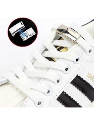 Twin Store Çocuklar Için Kolay Kullanımlı Mıknatıslı Ayakkabı Bağcığı Beyaz Renk