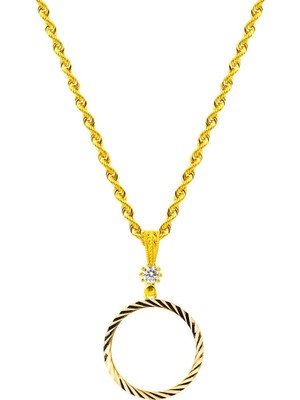 Bilezikci Çeyrek Altınlık Zincirli 14 Ayar Kolye