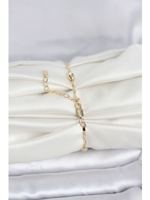 Hobibahçem cm 14K Gold Renk Damla Topçuk Model Kadın Bileklik