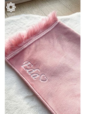 Safa Gift Kişiye Özel Isimli Lüx Kadife Seccade, Düz Velur Isim Nakışlı Seccade, Çeyizlik Hediyelik Seccade