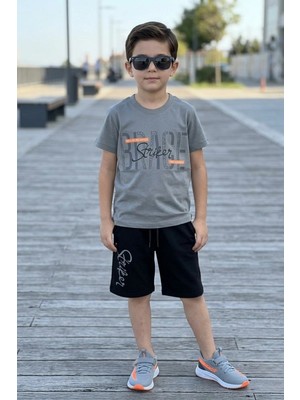 Koçak Kids Brage Striker Yazı Desenli Erkek Çocuk Şortlu Takım
