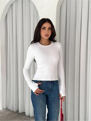 Bigümex Bisiklet Yaka Parmak Geçmeli Body Dalgıç Premium Kumaş