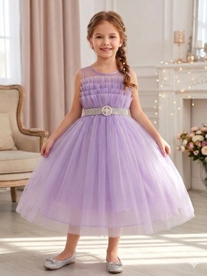 Kız Çocuk Abiye Elbise Tarlatanlı