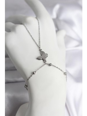 Hobibahçem 316L Çelik Gümüş Renk  Model Kadın Şahmeran