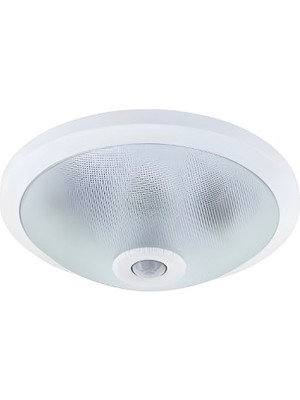 Huzur Elektrik Hareket Sensörlü Sac Gövde+Cam Kapak Tavan Armatürü (2 Adet Günışığı Led Ampül Dahil)