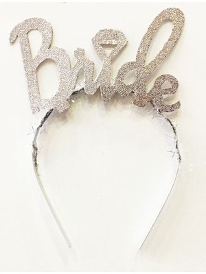 Twin Store Gümüş Renk Bekarlığa Veda Italik Yazı Alyanslı Bride Taç