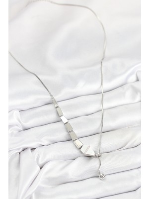 Hobibahçem Pirinç Yılan Model Gümüş Renk Asansörlü Kadın Kolye