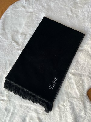 Safa Gift Kişiye Özel Isimli Lüx Kadife Seccade, Düz Velur Isim Nakışlı Seccade, Çeyizlik Hediyelik Seccade