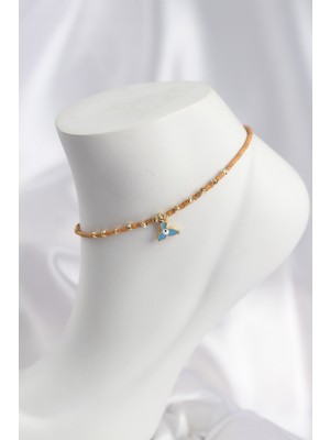 Twin Store Kahverengi Miyuki Boncuklu Balık Kuyruğu Motifli Halhal - TJ-HH1672