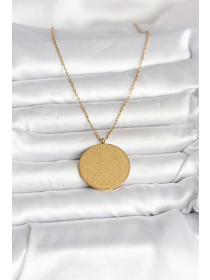 Hobibahçem 316L Çelik Gold Renk Ayetel Kürsi ve Allah Yazılı Kolye