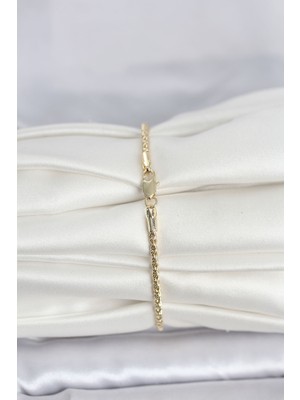 Hobibahçem cm 14K Gold Renk Burgulu Zincir Model Kadın Bileklik