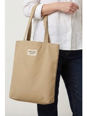 Baran Işık El Yapımı Bez Çanta Kanvas Tote Bag Kadın Günlük Şık Kullanım